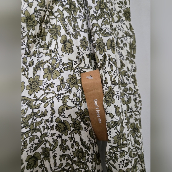 NWT o.p.t Crimini Dress green floral, long sleeve Midi - Picture 7 of 10